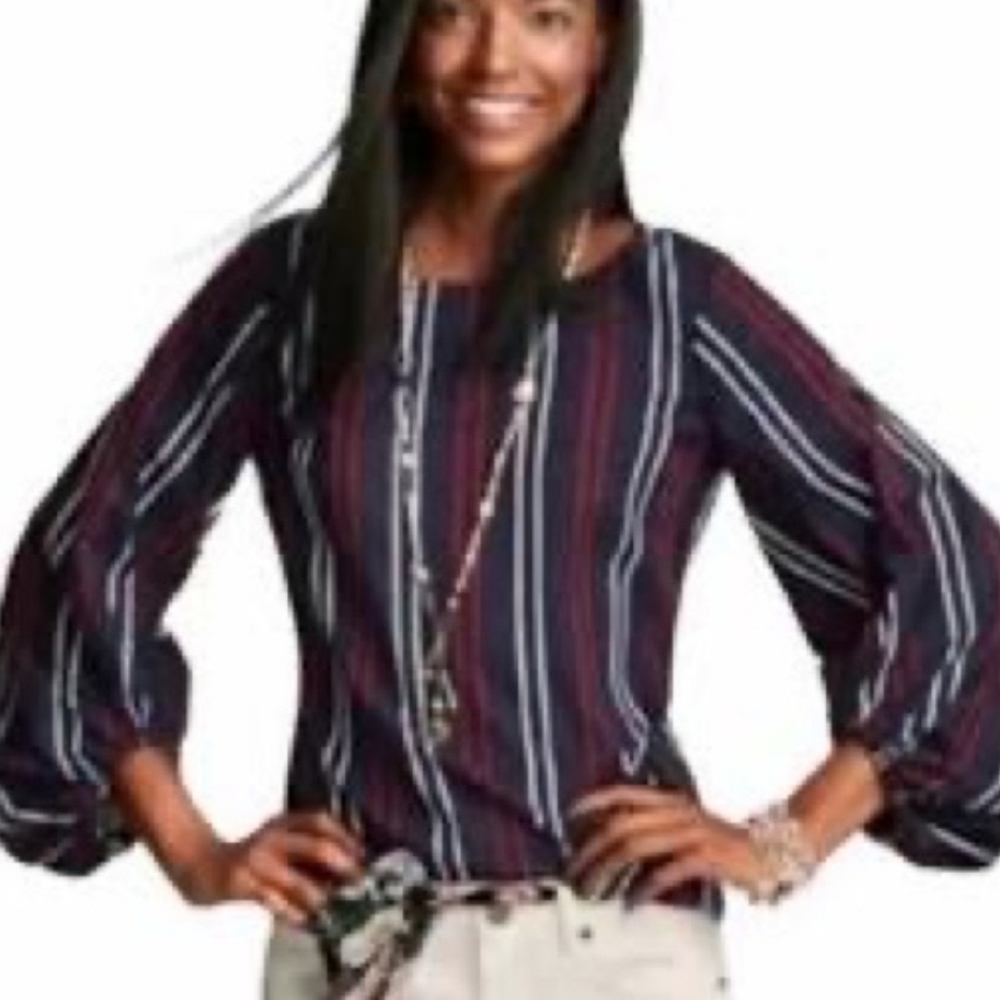 CAbi Flag Blouse Size XL Freedom Stripe